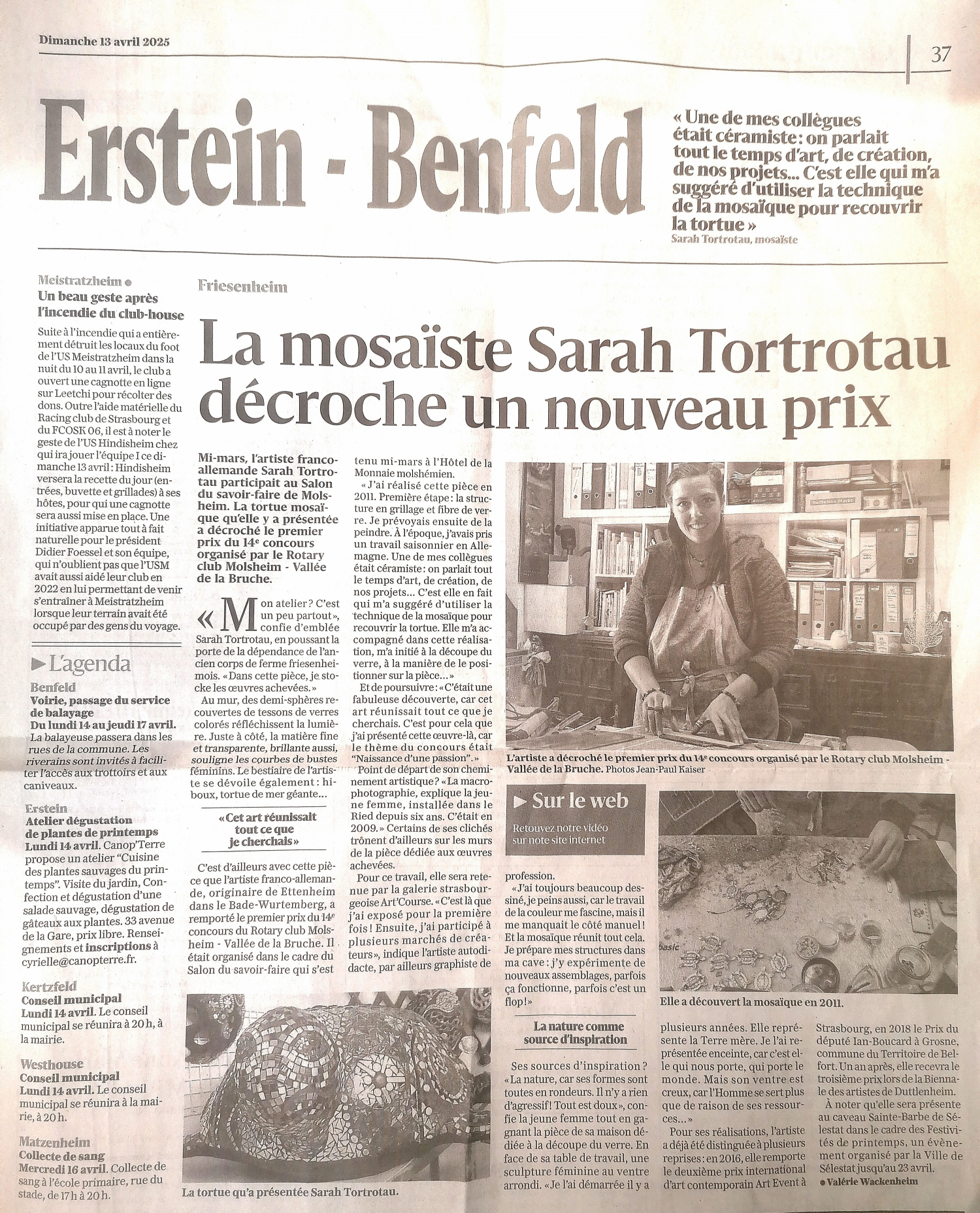 La mosaïste Sarah Tortrotau décroche un nouveau prix